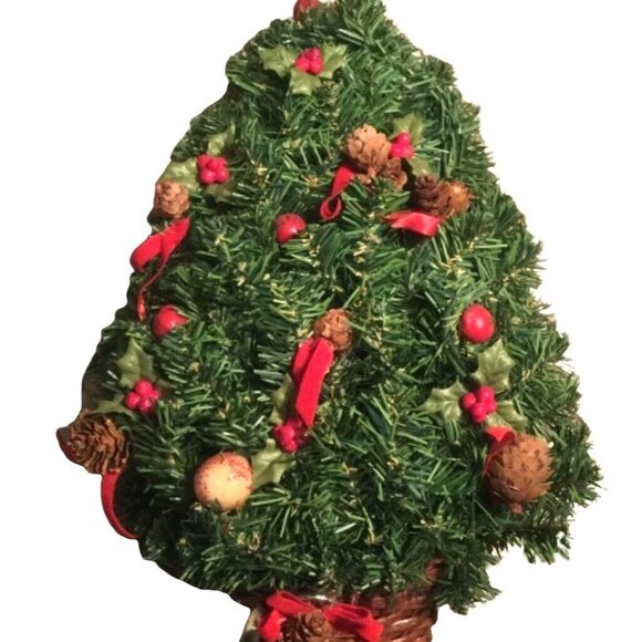 Christmas Wall Tree with Decorations Vintage Hanging Artificial Tree Wall Decor - Picture 1 of 9